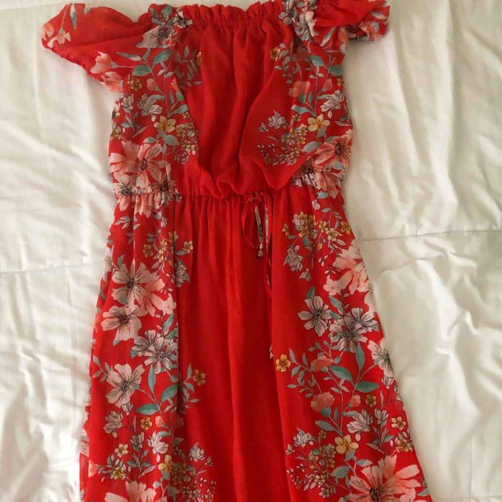 Off Shoulder Hawaiian Floor length Dress